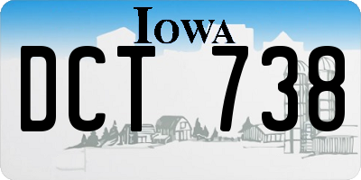 IA license plate DCT738