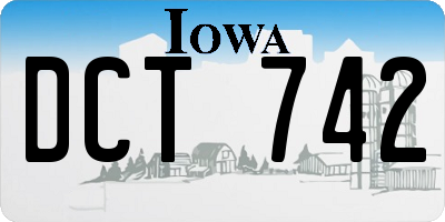 IA license plate DCT742