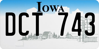 IA license plate DCT743
