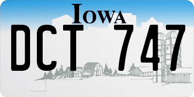 IA license plate DCT747