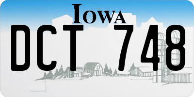 IA license plate DCT748