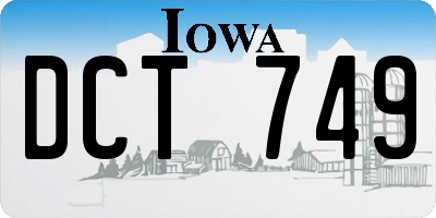 IA license plate DCT749
