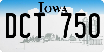 IA license plate DCT750