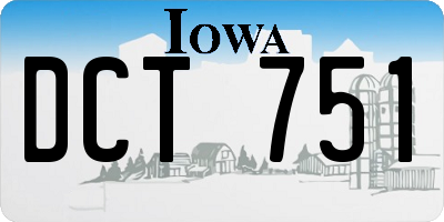 IA license plate DCT751