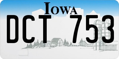 IA license plate DCT753