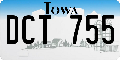 IA license plate DCT755