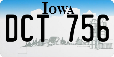 IA license plate DCT756