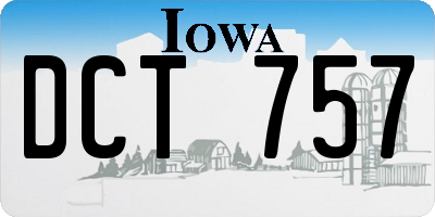 IA license plate DCT757