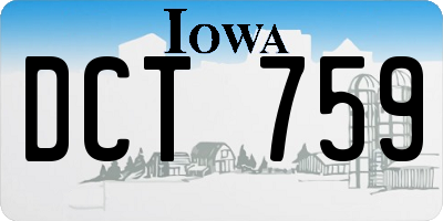 IA license plate DCT759