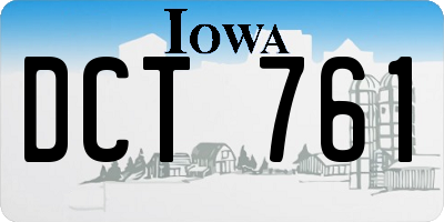 IA license plate DCT761