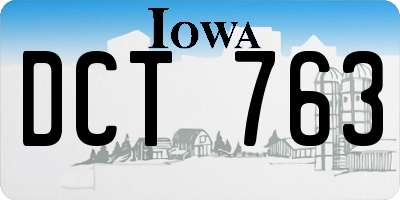 IA license plate DCT763