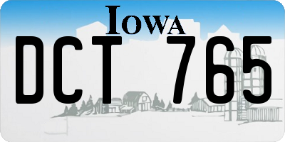 IA license plate DCT765