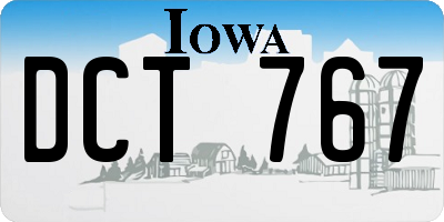 IA license plate DCT767