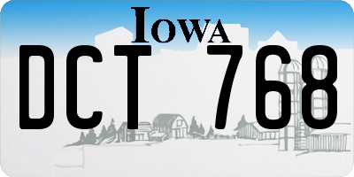 IA license plate DCT768