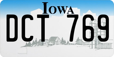 IA license plate DCT769
