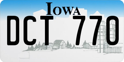 IA license plate DCT770