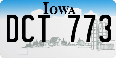 IA license plate DCT773