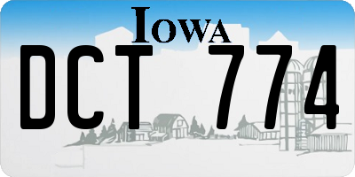 IA license plate DCT774