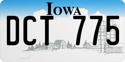 IA license plate DCT775