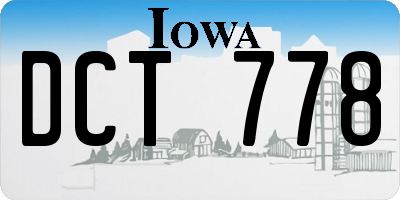 IA license plate DCT778