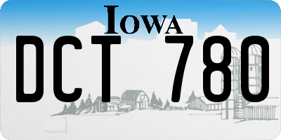 IA license plate DCT780