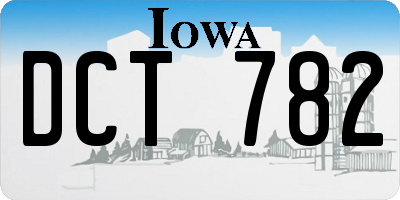 IA license plate DCT782