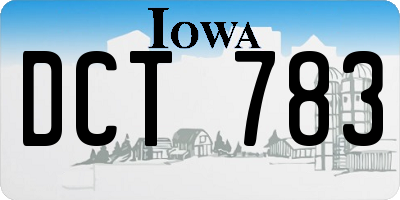 IA license plate DCT783