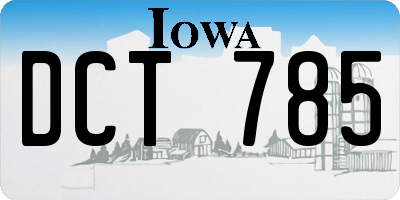 IA license plate DCT785