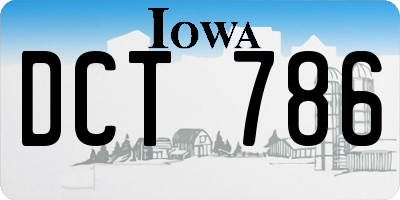 IA license plate DCT786