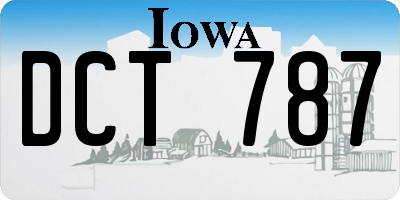 IA license plate DCT787