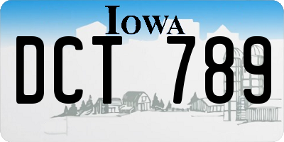 IA license plate DCT789