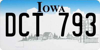 IA license plate DCT793
