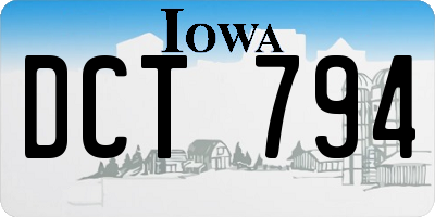 IA license plate DCT794