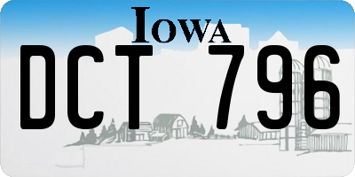 IA license plate DCT796