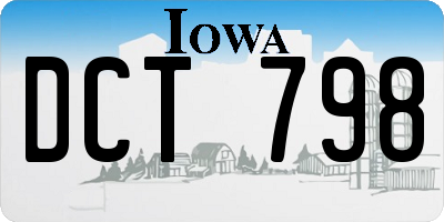 IA license plate DCT798
