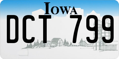 IA license plate DCT799