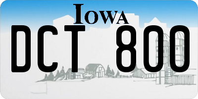 IA license plate DCT800