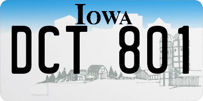 IA license plate DCT801