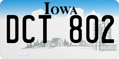 IA license plate DCT802
