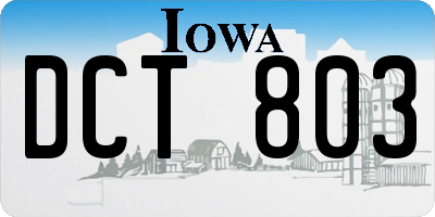 IA license plate DCT803