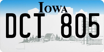 IA license plate DCT805
