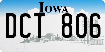 IA license plate DCT806