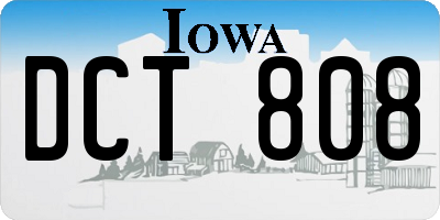 IA license plate DCT808