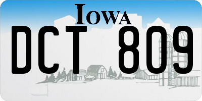 IA license plate DCT809