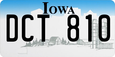 IA license plate DCT810