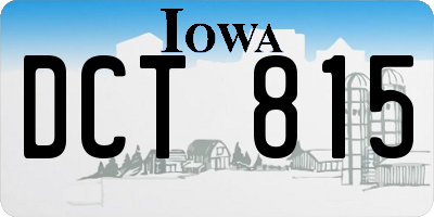 IA license plate DCT815