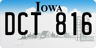 IA license plate DCT816