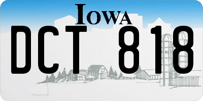 IA license plate DCT818