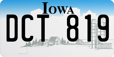 IA license plate DCT819