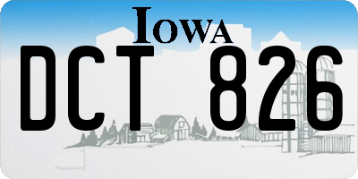 IA license plate DCT826